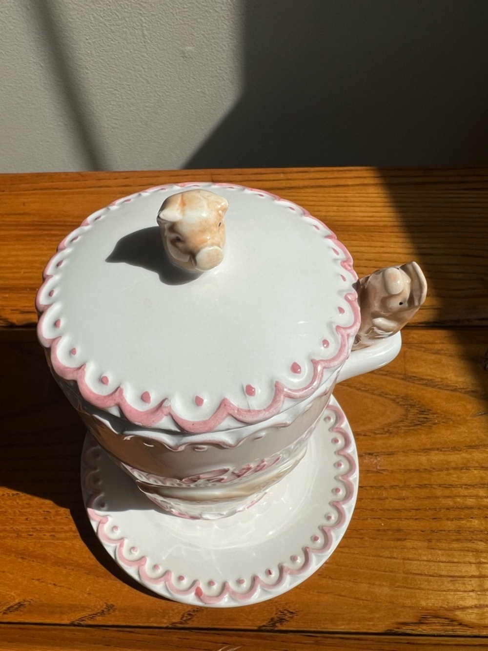 Rare Vintage Sigma the Tastesetter Pig Pate Jam/Jelly/Butter Dish with Knife/Lid - Picture 7 of 8